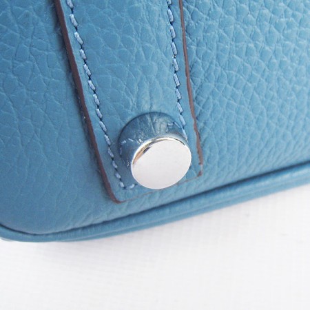 Hermes Birkin 25Cm Handbag Blue Silver